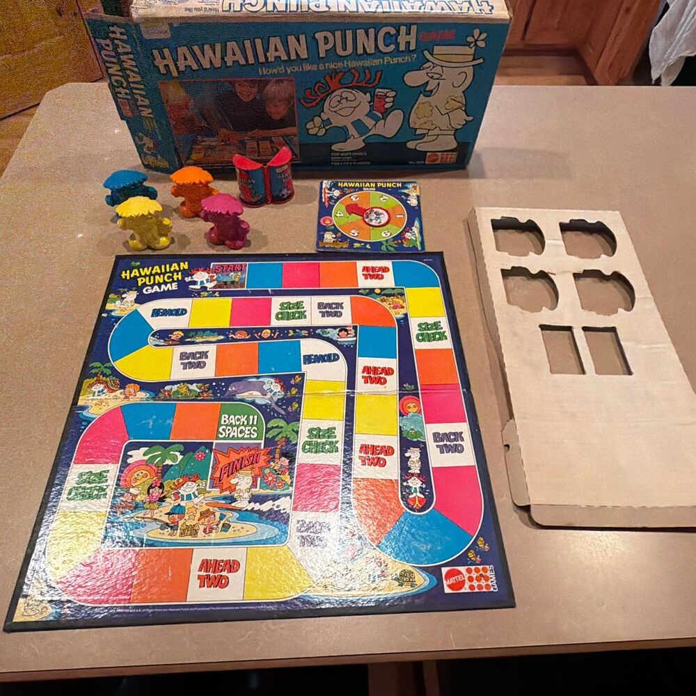 Mattel 1978 Vintage Hawaiian Punch Kids Family Board Game 100% Complete Toy 2875